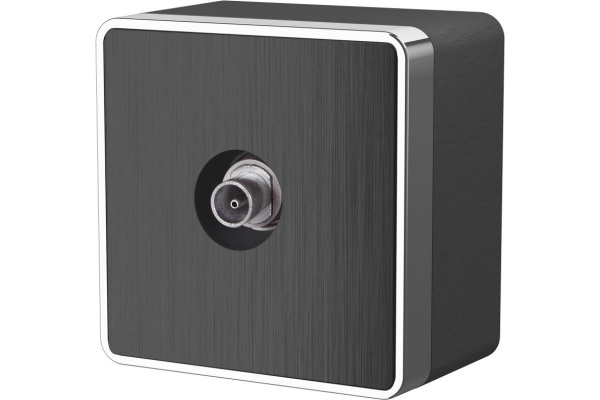 Розетка Графит рифленый 1П TV оконечная ОУ Gallant Werkel