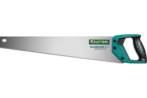 Ножовка универсальная KRAFTOOL Alligator Universal 7, 550 мм, 7 TPI 3D зуб (15004-55)