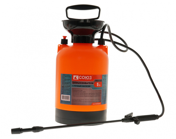 Опрыскиватель 5л с ручным насосом, устойч.дно СОЮЗ 3016-21-5С