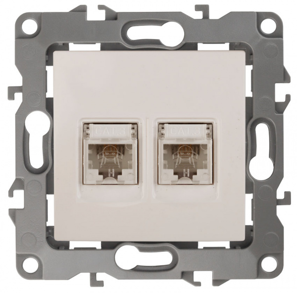 Розетка Бежевый 1П RJ11+RJ11 СУ Эра12
