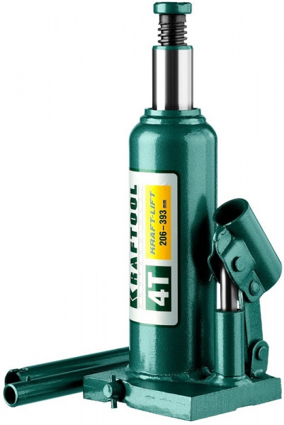 Домкрат гидравлический бутылочный 4т 206/393мм Kraft-Lift KRAFTOOL