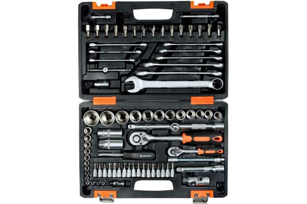 Набор инструментов АВТО, 1/2" , 1/4" , CrV, в кейсе 82 предм Вихрь