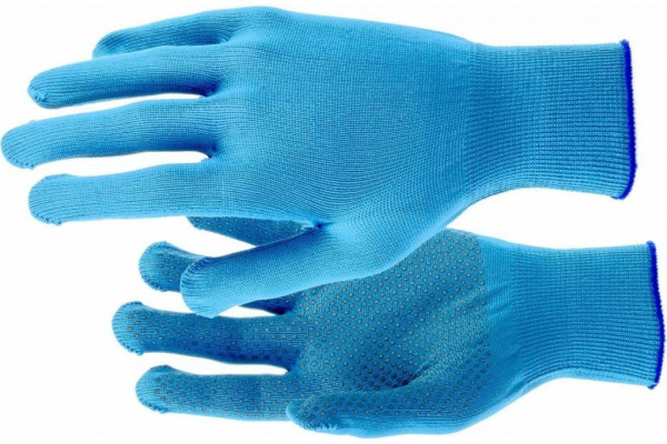 Перчатки нейлон, ПВХ точка, 13 класс, цвет "ультрамарин", XL// Россия